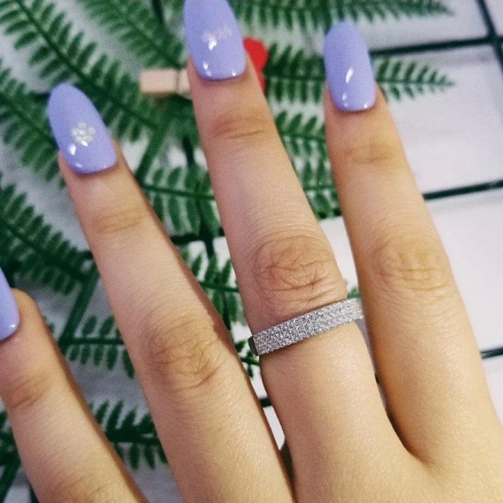 💍NEW 925 Silver Diamond Triple Full Eternity Ring - Picture 4 of 7